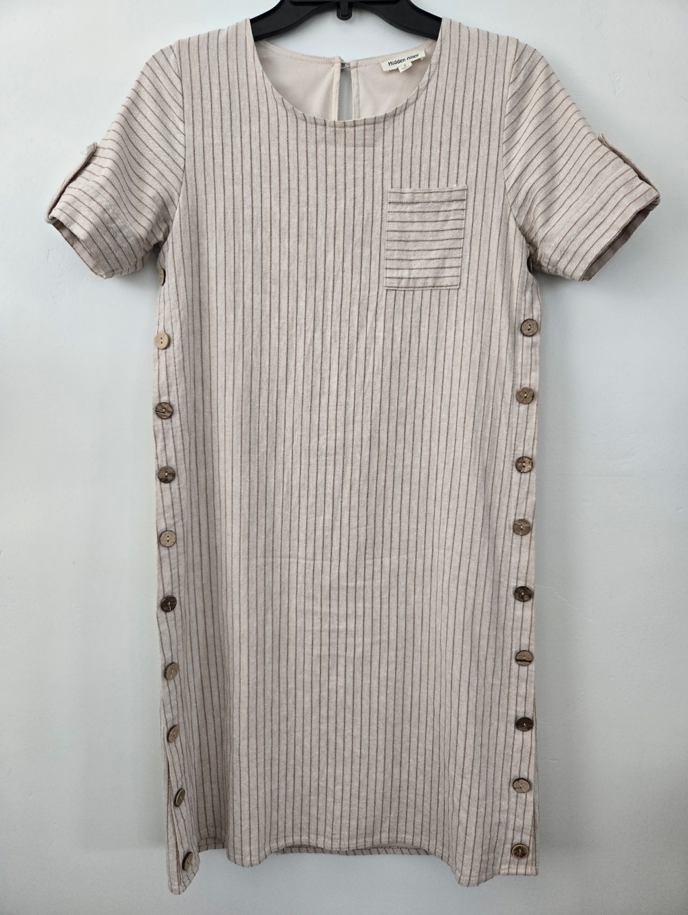 Hidden Alley Boho Cottagecore linen cotton blend shift dress. Size small.